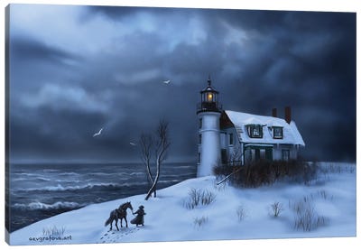 The Old Lighthouse Secret Canvas Art Print - Anastasia Evgrafova