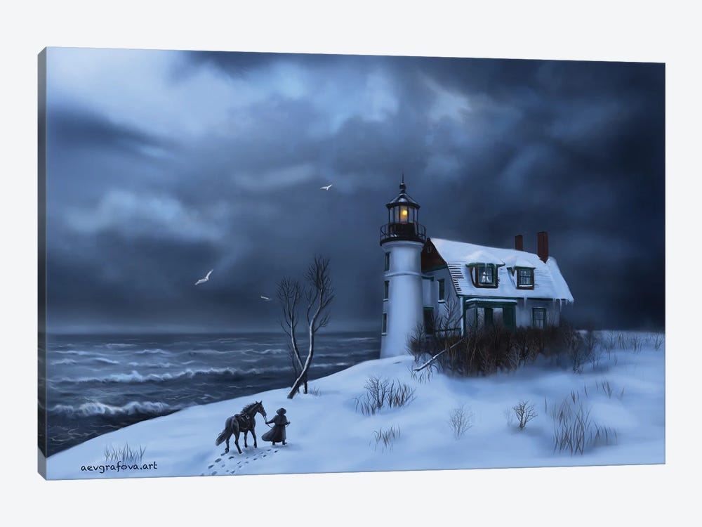 The Old Lighthouse Secret by Anastasia Evgrafova 1-piece Canvas Artwork