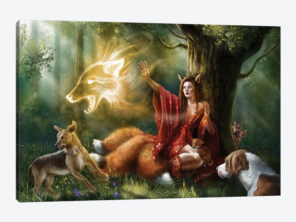 Kitsune by Anastasia Evgrafova 1-piece Canvas Print