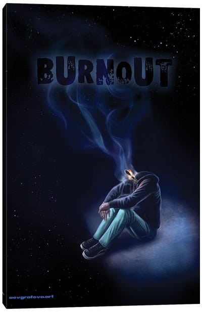 Burnout Black Canvas Art Print - Anastasia Evgrafova
