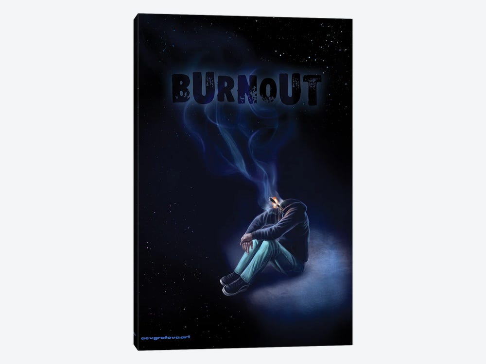 Burnout Black by Anastasia Evgrafova 1-piece Canvas Wall Art