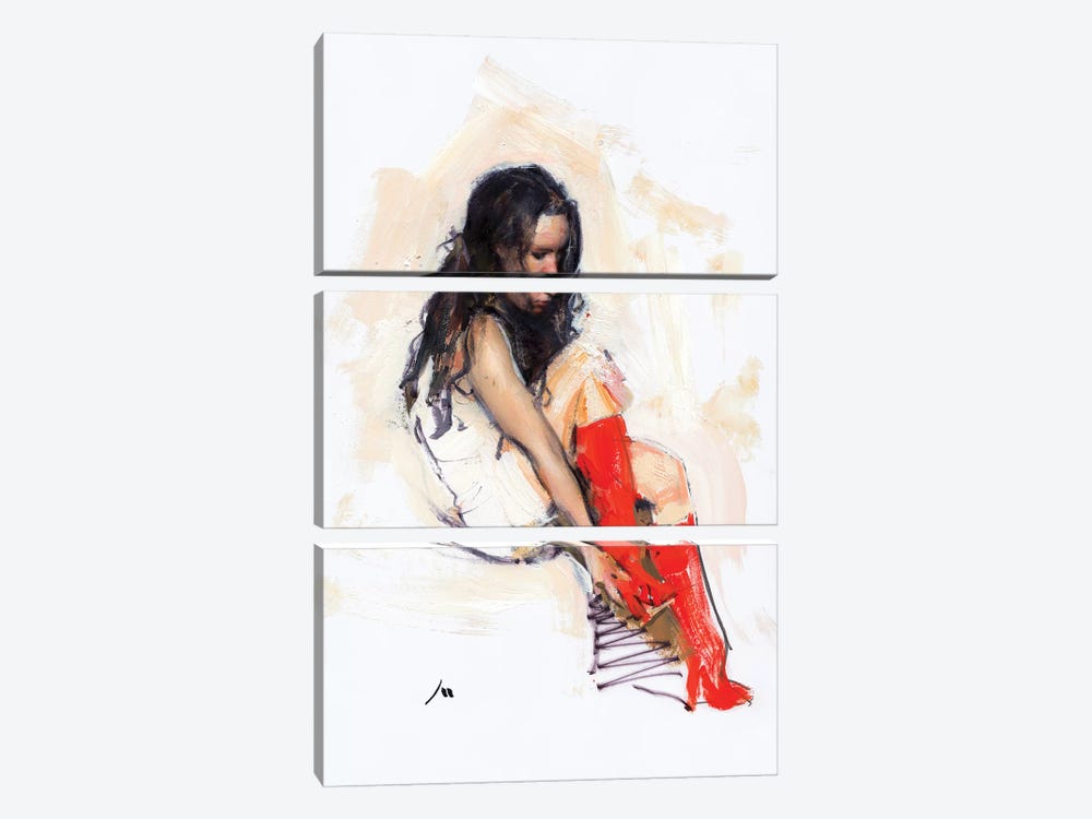 Red Boots by Evgeniy Monahov 3-piece Canvas Art Print