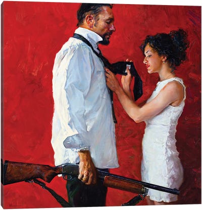 Andromaches Farewell Canvas Art Print - Red Passion