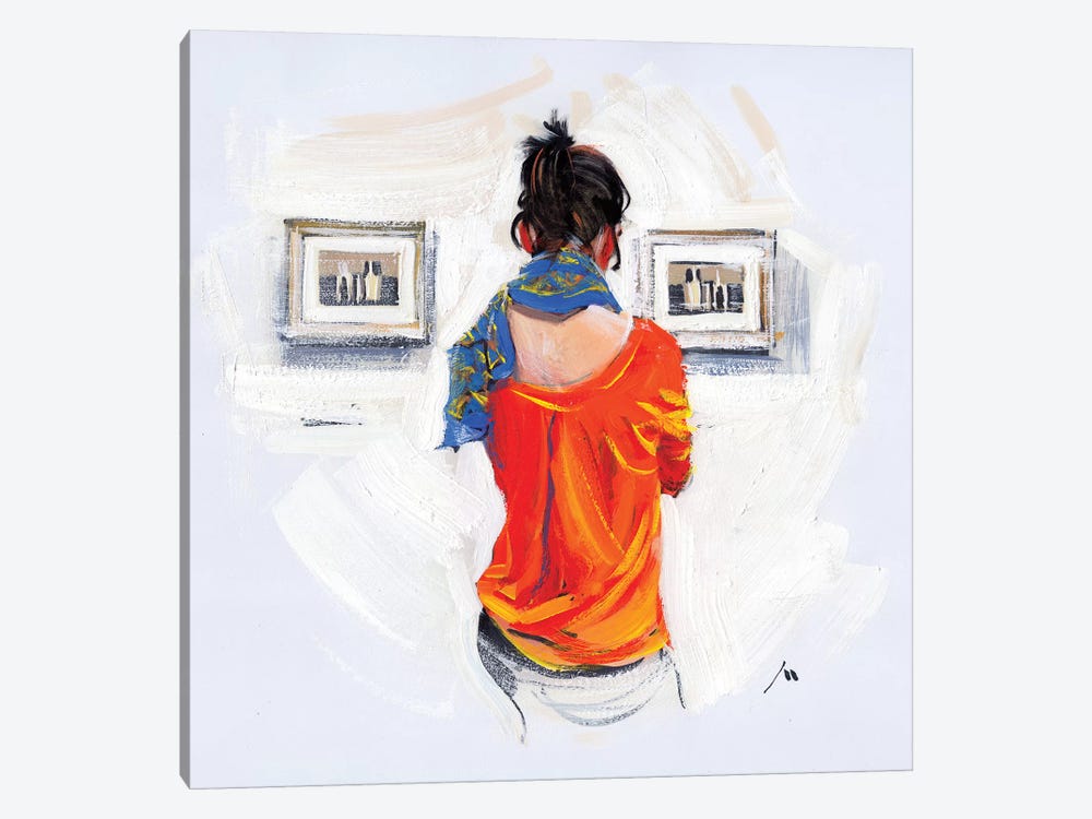 Bright Girl And Monochrome Of Morandi by Evgeniy Monahov 1-piece Canvas Artwork