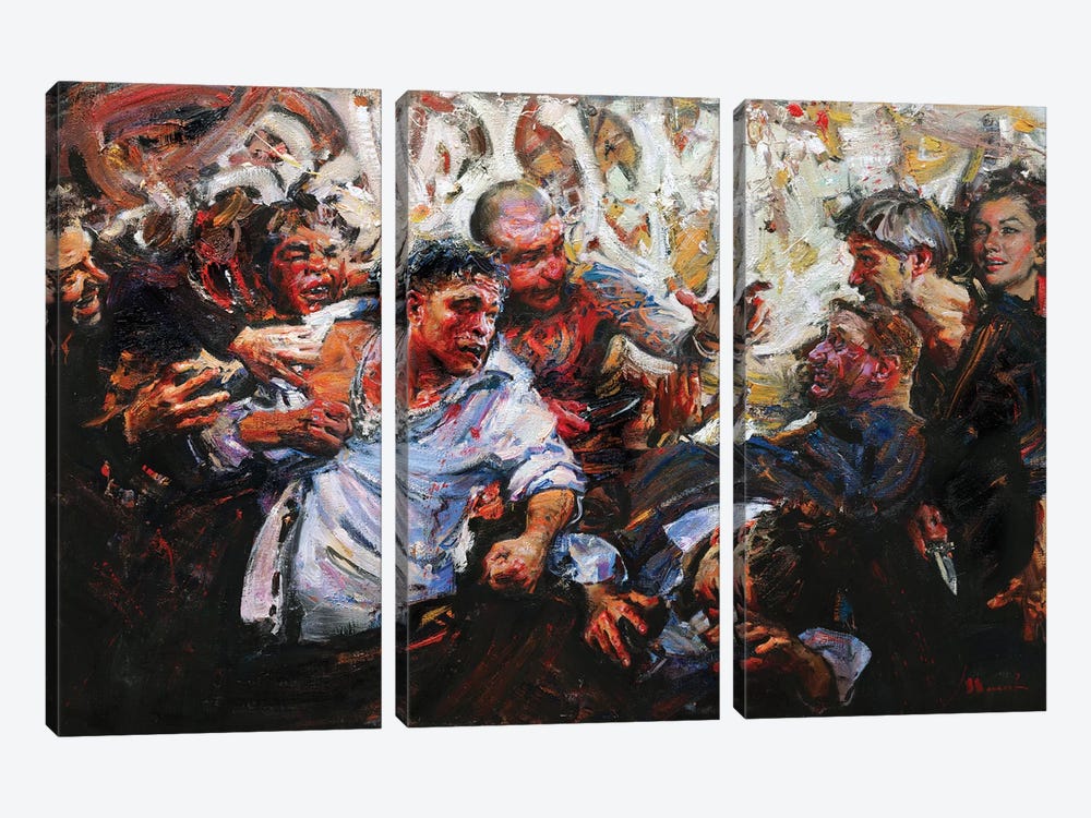 Fighting Without A Cause by Evgeniy Monahov 3-piece Canvas Wall Art