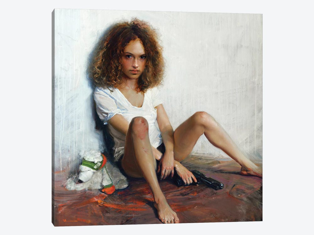 Girl With A Gun by Evgeniy Monahov 1-piece Canvas Art Print
