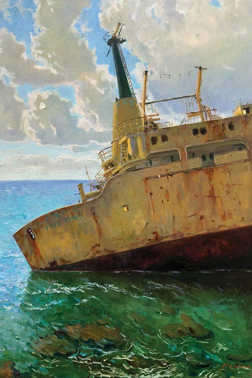 Seascape Ship by Evgeniia Mekhova wall art