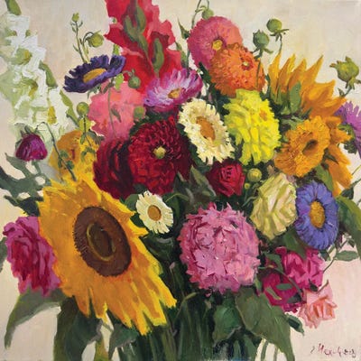 Flowers For Mom by Evgeniia Mekhova framed canvas print