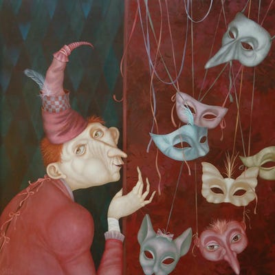 Masks by Evgenia Sare framed wall art