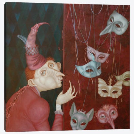 Masks Canvas Print #EVI23} by Evgenia Sare Art Print