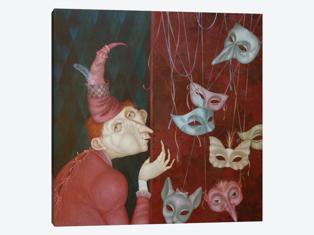 Masks by Evgenia Sare 1-piece Canvas Art Print