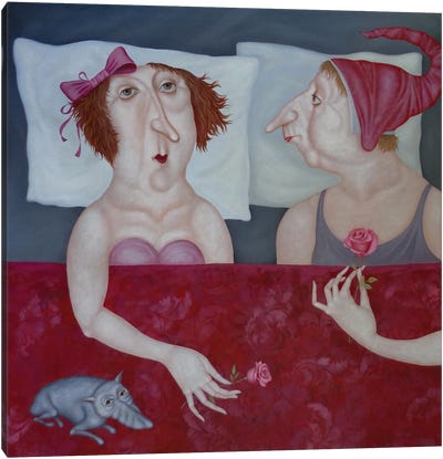 Bed Canvas Art Print - Evgenia Sare