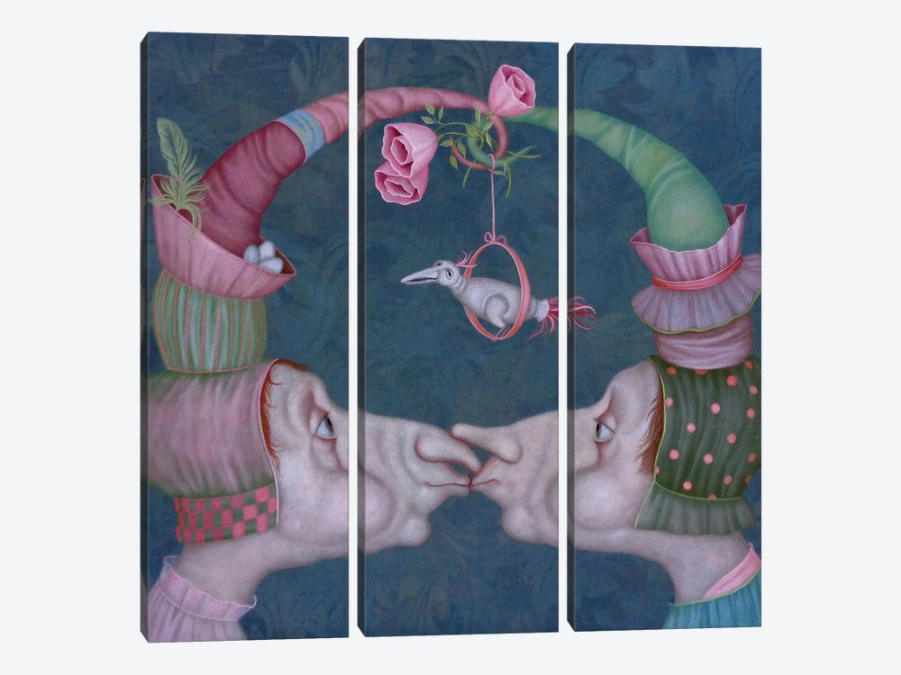A Long Kiss by Evgenia Sare 3-piece Canvas Print