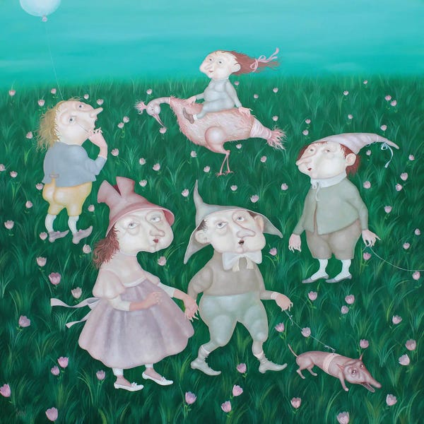 Ostriches: Garden by Evgenia Sare