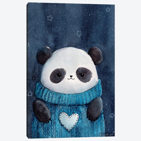 Baby Panda Canvas Print #EVK2} by Evgeniya Kartavaya Canvas Wall Art