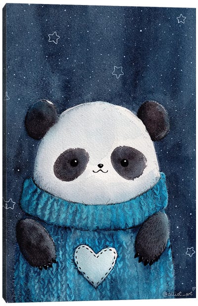 Baby Panda Canvas Art Print - Evgeniya Kartavaya