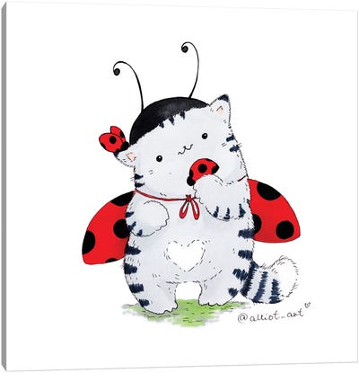 Mr. Pie: Ladybug Canvas Art Print - Ladybug Art
