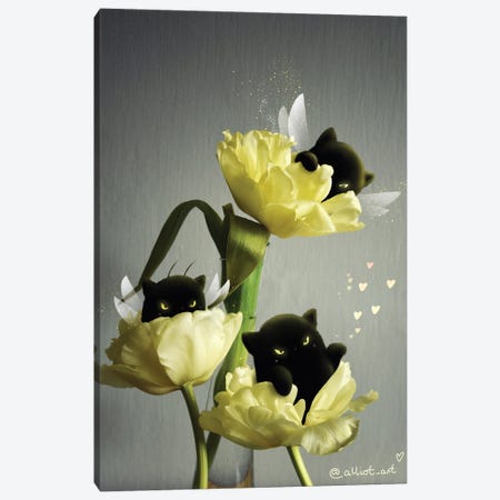 Yellow Tulips Canvas Print #EVK67} by Evgeniya Kartavaya Canvas Art