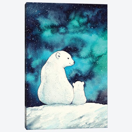 White Bears Canvas Print #EVK69} by Evgeniya Kartavaya Canvas Art Print