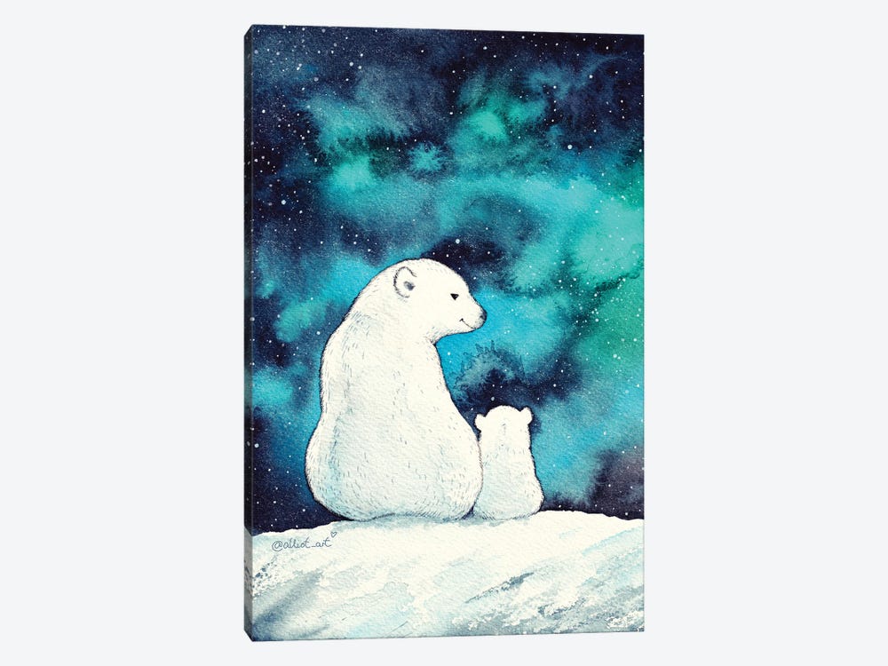 White Bears by Evgeniya Kartavaya 1-piece Canvas Artwork