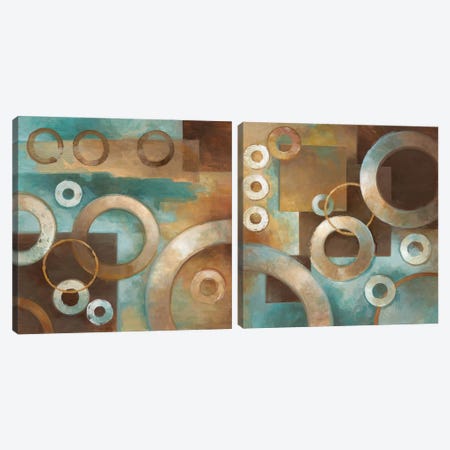 Circular Motion Diptych Canvas Print Set #EVO2HSET001} by Elaine Vollherbst-Lane Canvas Art Print