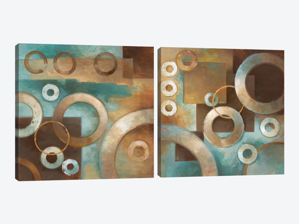 Circular Motion Diptych by Elaine Vollherbst-Lane 2-piece Canvas Print