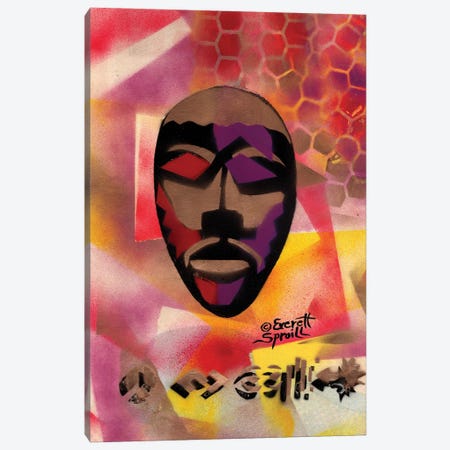 Congo Mask Canvas Print #EVR106} by Everett Spruill Canvas Wall Art