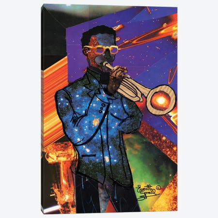 Cosmic Trumpeter Canvas Print #EVR107} by Everett Spruill Canvas Art