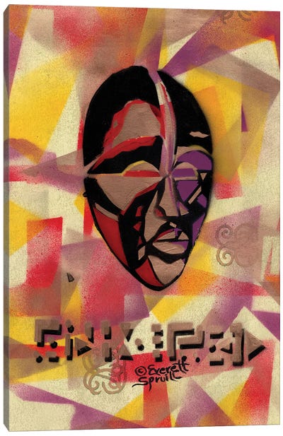 Dan Mask And E-Glyphs Canvas Art Print - Everett Spruill