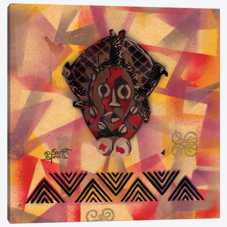 Dan Mask Of Ivory Coast Canvas Print #EVR127} by Everett Spruill Canvas Wall Art