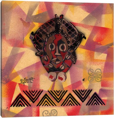 Dan Mask Of Ivory Coast Canvas Art Print - Everett Spruill