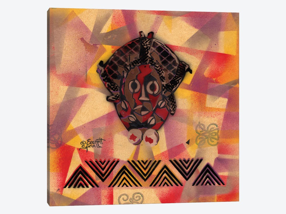 Dan Mask Of Ivory Coast by Everett Spruill 1-piece Canvas Artwork