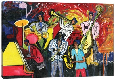 Jazz Abstract Canvas Art Print - Everett Spruill