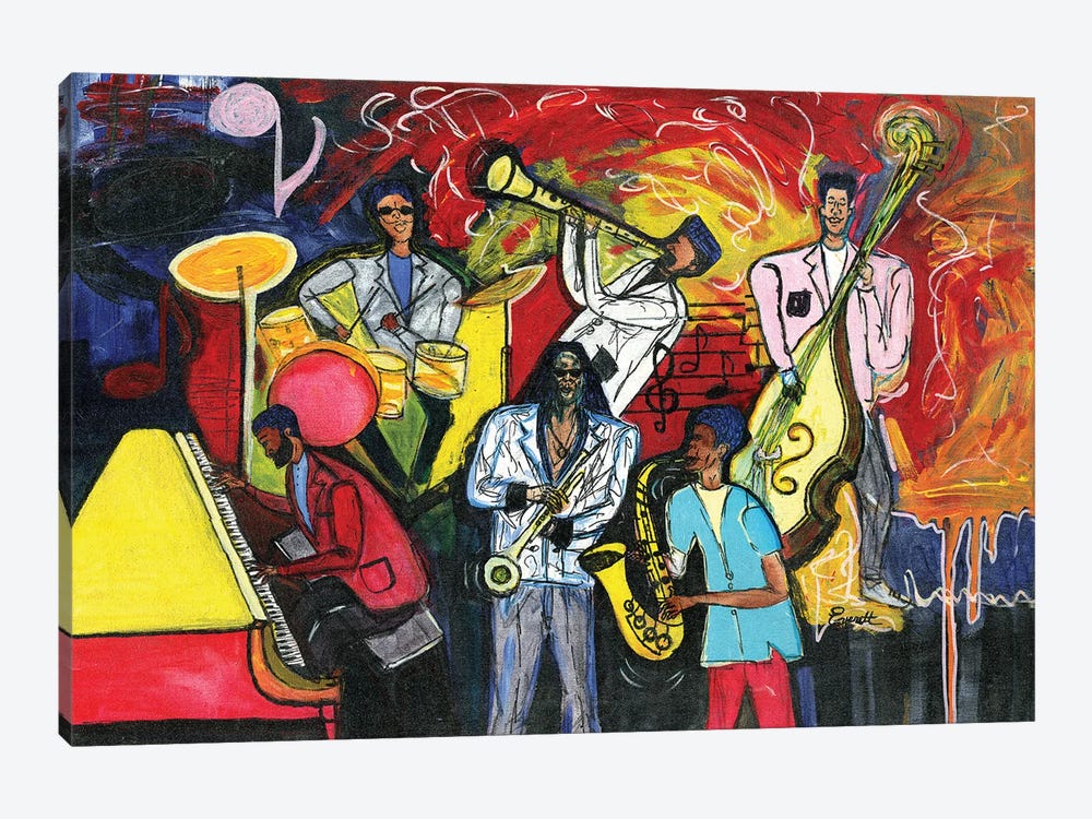 Jazz Abstract by Everett Spruill 1-piece Canvas Wall Art