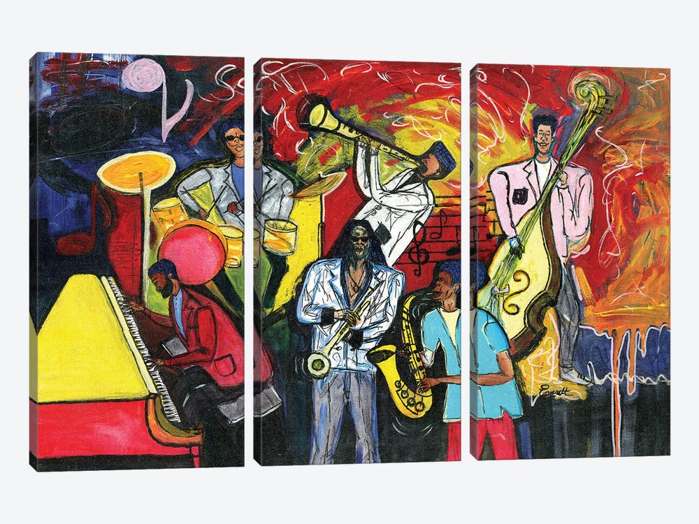 Jazz Abstract by Everett Spruill 3-piece Canvas Art