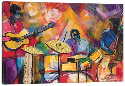 Jazz Trio Canvas Art Print - Musical Instrument Art