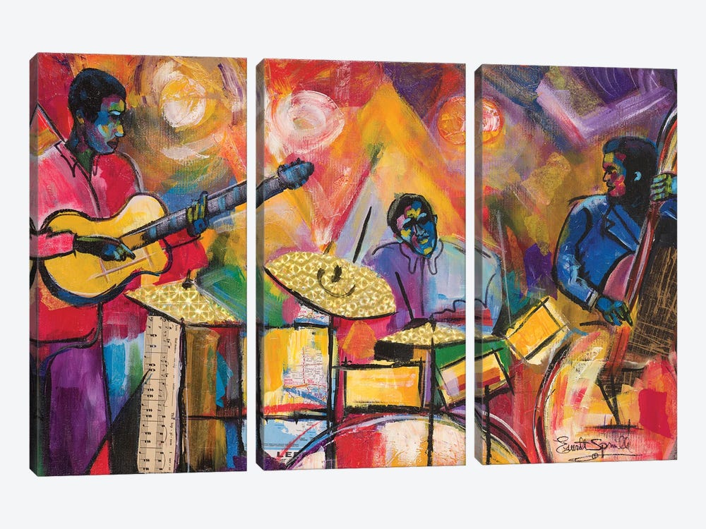 Jazz Trio by Everett Spruill 3-piece Canvas Art