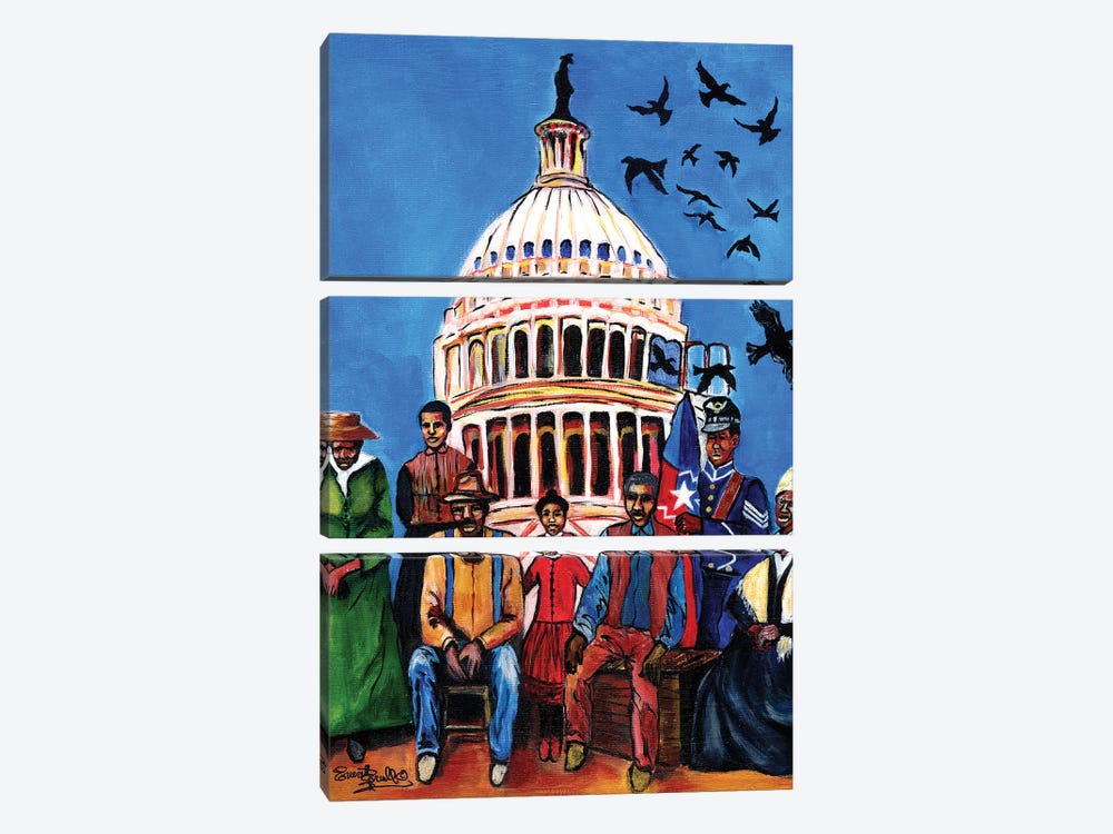 FREEDOM - Celebrating Juneteenth by Everett Spruill 3-piece Canvas Print