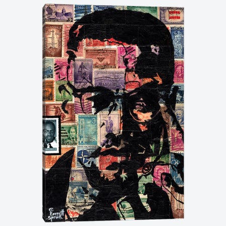 Malcolm X Canvas Print #EVR145} by Everett Spruill Canvas Wall Art