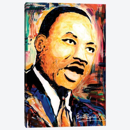 Dr. Martin Luther King Jr. Canvas Print #EVR147} by Everett Spruill Canvas Wall Art