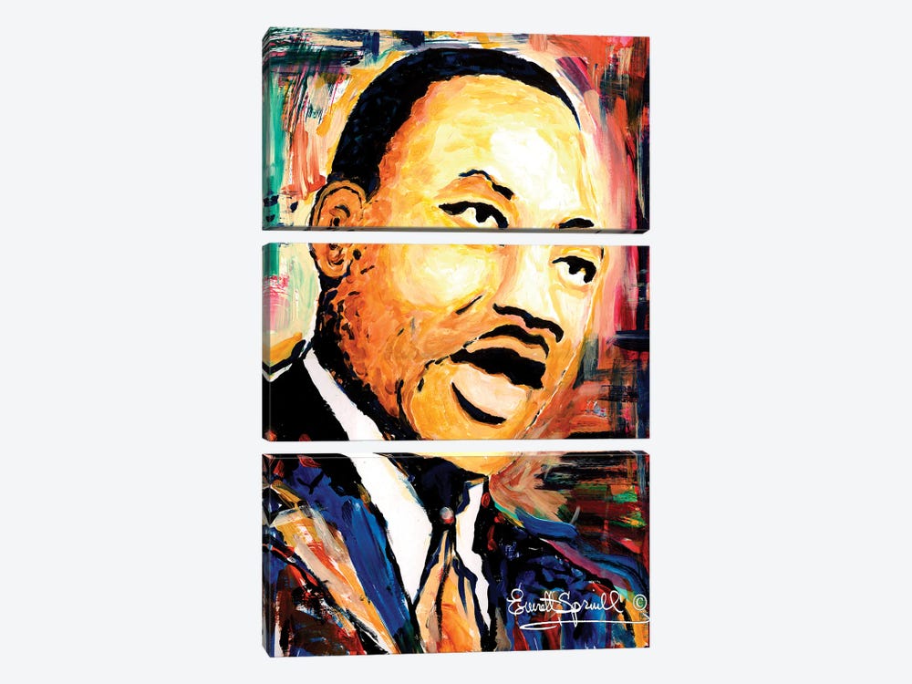 Dr. Martin Luther King Jr. by Everett Spruill 3-piece Canvas Artwork