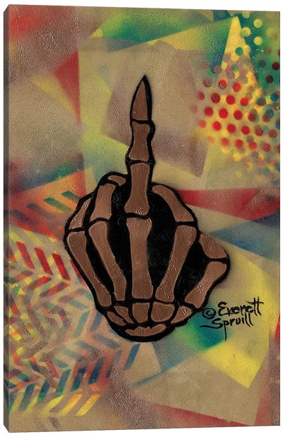 Middle Finger - E Canvas Art Print - Everett Spruill