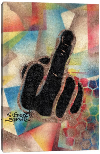 Middle Finger - F Canvas Art Print - Everett Spruill