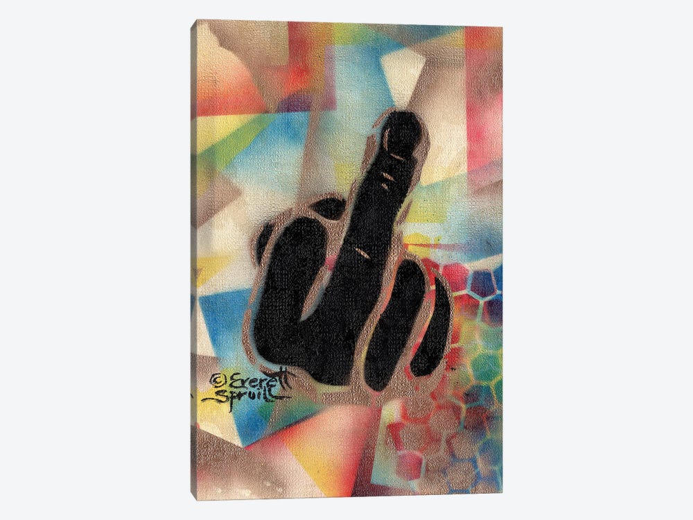 Middle Finger - F by Everett Spruill 1-piece Canvas Print
