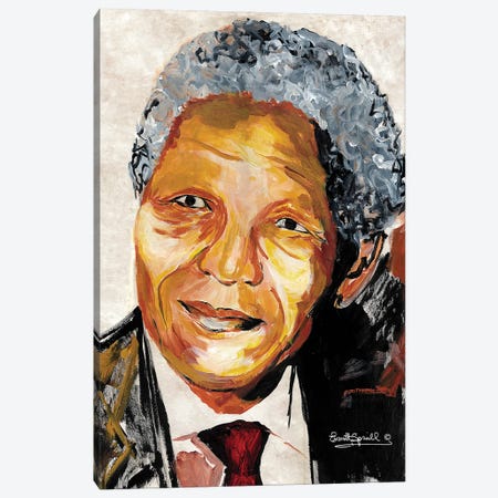 Nelson Mandela Canvas Print #EVR156} by Everett Spruill Canvas Art Print