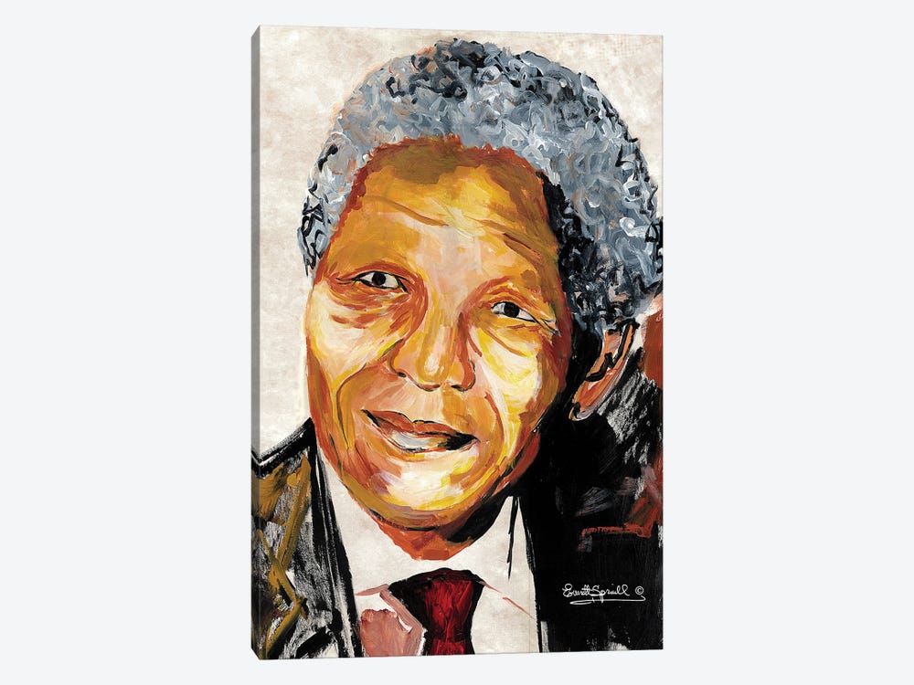 Nelson Mandela by Everett Spruill 1-piece Canvas Artwork