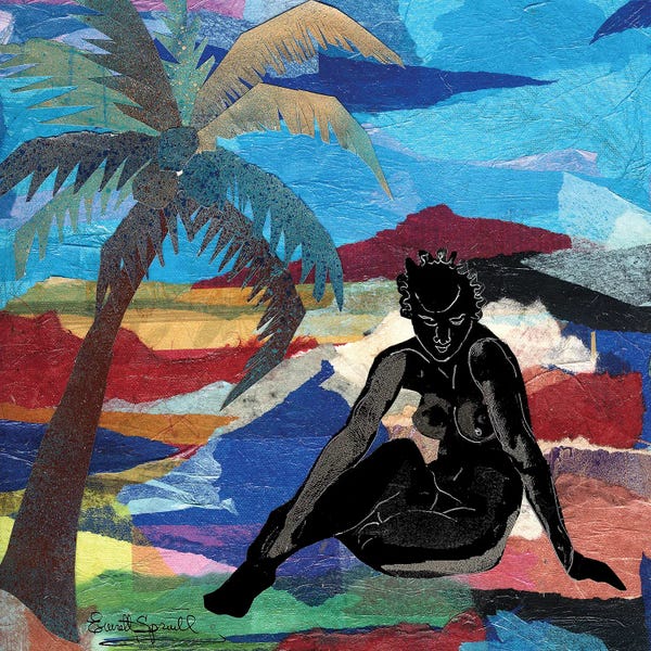 Contemporary Collage: Beach Nude III by Everett Spruill
