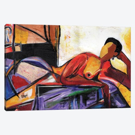 Reclining Nude Canvas Print #EVR165} by Everett Spruill Canvas Artwork
