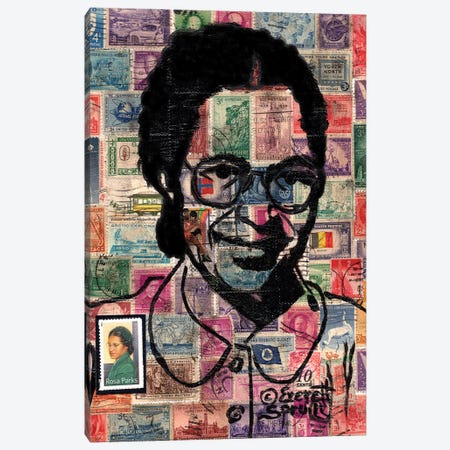 Rosa Parks Canvas Print #EVR172} by Everett Spruill Canvas Wall Art