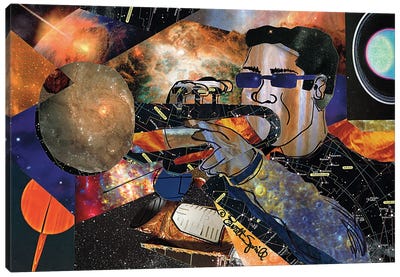 Space Trumpet Canvas Art Print - Trumpet Art